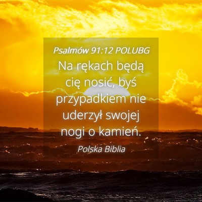 Picture 04 - Psalmów 91:12 POLUBG - Na rękach będą cię nosić, byś przypadkiem - Bible Verse Picture