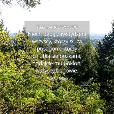 Picture 04 - Psalmów 97:7 POLUBG - Niech będą zawstydzeni wszyscy, którzy - Bible Verse Picture