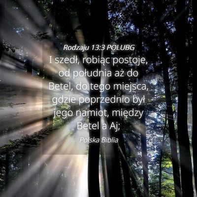 Picture 04 - Rodzaju 13:3 POLUBG - I szedł, robiąc postoje, od południa aż do - Bible Verse Picture