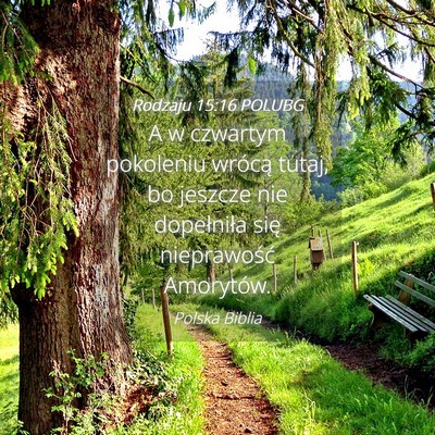 Picture 04 - Rodzaju 15:16 POLUBG - A w czwartym pokoleniu wrócą tutaj, bo jeszcze - Bible Verse Picture