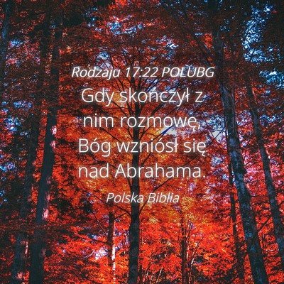 Picture 04 - Rodzaju 17:22 POLUBG - Gdy skończył z nim rozmowę, Bóg wzniósł - Bible Verse Picture