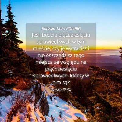 Picture 04 - Rodzaju 18:24 POLUBG - Jeśli będzie pięćdziesięciu sprawiedliwych w - Bible Verse Picture