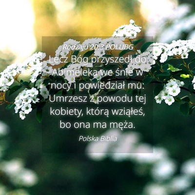 Picture 04 - Rodzaju 20:3 POLUBG - Lecz Bóg przyszedł do Abimeleka we śnie w nocy - Bible Verse Picture