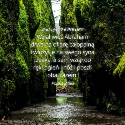Picture 04 - Rodzaju 22:6 POLUBG - Wziął więc Abraham drwa na ofiarę całopalną - Bible Verse Picture