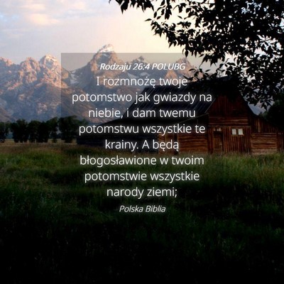 Picture 04 - Rodzaju 26:4 POLUBG - I rozmnożę twoje potomstwo jak gwiazdy na - Bible Verse Picture