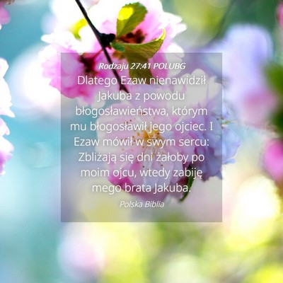 Picture 04 - Rodzaju 27:41 POLUBG - Dlatego Ezaw nienawidził Jakuba z powodu - Bible Verse Picture