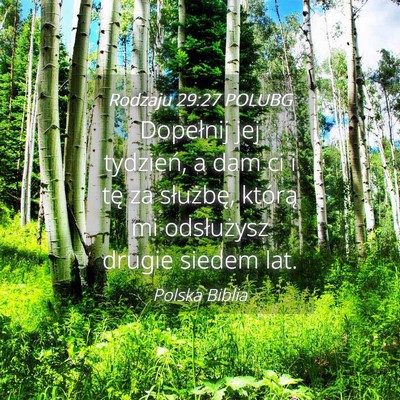 Picture 04 - Rodzaju 29:27 POLUBG - Dopełnij jej tydzień, a dam ci i tę za - Bible Verse Picture