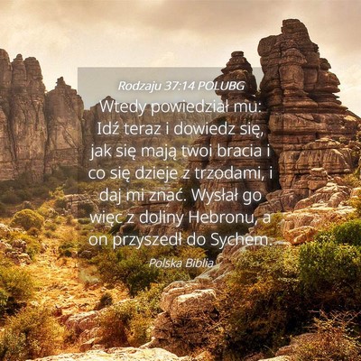 Picture 04 - Rodzaju 37:14 POLUBG - Wtedy powiedział mu: Idź teraz i dowiedz się, - Bible Verse Picture