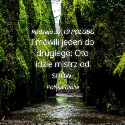 Picture 04 - Rodzaju 37:19 POLUBG - I mówili jeden do drugiego: Oto idzie mistrz od - Bible Verse Picture