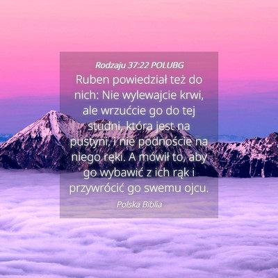 Picture 04 - Rodzaju 37:22 POLUBG - Ruben powiedział też do nich: Nie wylewajcie - Bible Verse Picture