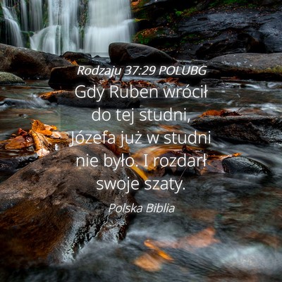 Picture 04 - Rodzaju 37:29 POLUBG - Gdy Ruben wrócił do tej studni, Józefa już w - Bible Verse Picture