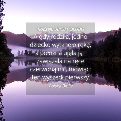 Picture 04 - Rodzaju 38:28 POLUBG - A gdy rodziła, jedno dziecko wytknęło rękę, - Bible Verse Picture