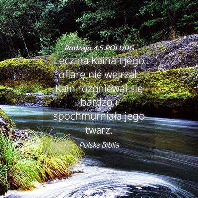 Picture 04 - Rodzaju 4:5 POLUBG - Lecz na Kaina i jego ofiarę nie wejrzał. Kain - Bible Verse Picture