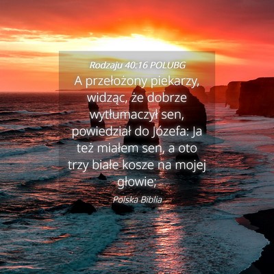 Picture 04 - Rodzaju 40:16 POLUBG - A przełożony piekarzy, widząc, że dobrze - Bible Verse Picture