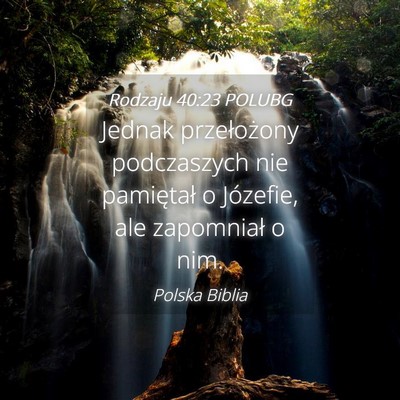 Picture 04 - Rodzaju 40:23 POLUBG - Jednak przełożony podczaszych nie pamiętał o - Bible Verse Picture
