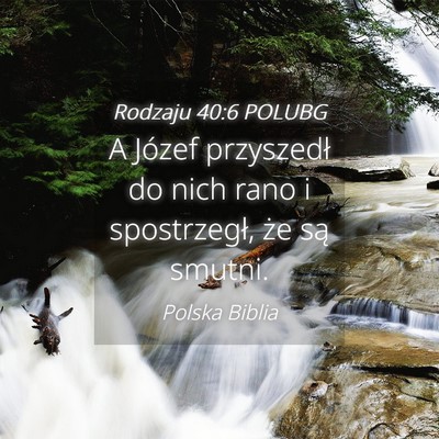 Picture 04 - Rodzaju 40:6 POLUBG - A Józef przyszedł do nich rano i spostrzegł, - Bible Verse Picture