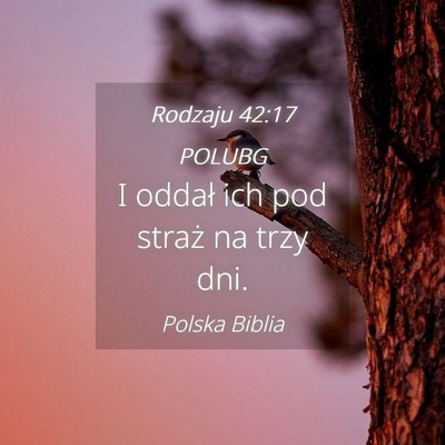 Picture 04 - Rodzaju 42:17 POLUBG - I oddał ich pod straż na trzy - Bible Verse Picture