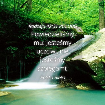 Picture 04 - Rodzaju 42:31 POLUBG - Powiedzieliśmy mu: Jesteśmy uczciwi, nie - Bible Verse Picture