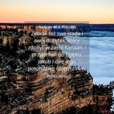Picture 04 - Rodzaju 46:6 POLUBG - Zebrali też swe stada i swój dobytek, który - Bible Verse Picture