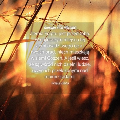 Picture 04 - Rodzaju 47:6 POLUBG - Ziemia Egiptu jest przed tobą. W najlepszym - Bible Verse Picture