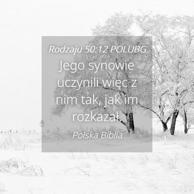 Picture 04 - Rodzaju 50:12 POLUBG - Jego synowie uczynili więc z nim tak, jak im - Bible Verse Picture