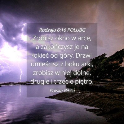 Picture 04 - Rodzaju 6:16 POLUBG - Zrobisz okno w arce, a zakończysz je na łokieć - Bible Verse Picture