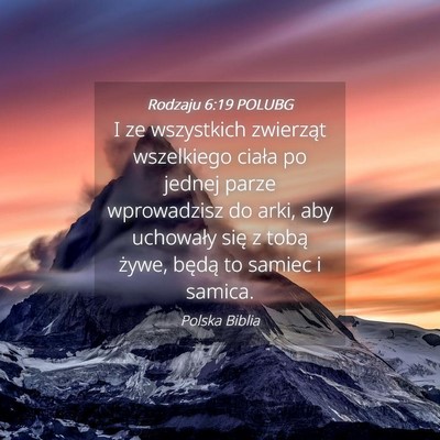 Picture 04 - Rodzaju 6:19 POLUBG - I ze wszystkich zwierząt wszelkiego ciała po - Bible Verse Picture