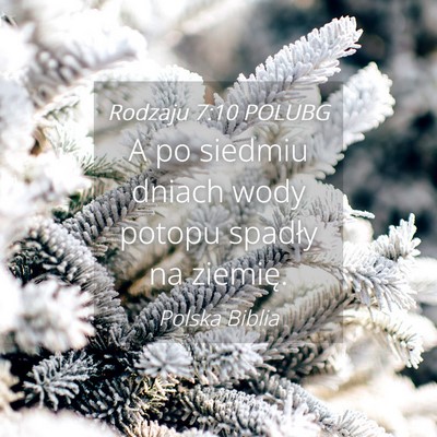 Picture 04 - Rodzaju 7:10 POLUBG - A po siedmiu dniach wody potopu spadły na - Bible Verse Picture