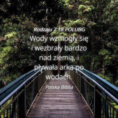 Picture 04 - Rodzaju 7:18 POLUBG - Wody wzmogły się i wezbrały bardzo nad - Bible Verse Picture