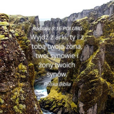 Picture 04 - Rodzaju 8:16 POLUBG - Wyjdź z arki, ty i z tobą twoja żona, twoi - Bible Verse Picture