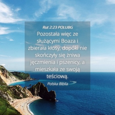 Picture 04 - Rut 2:23 POLUBG - Pozostała więc ze służącymi Boaza i - Bible Verse Picture