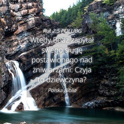 Picture 04 - Rut 2:5 POLUBG - Wtedy Boaz zapytał swego sługę postawionego - Bible Verse Picture