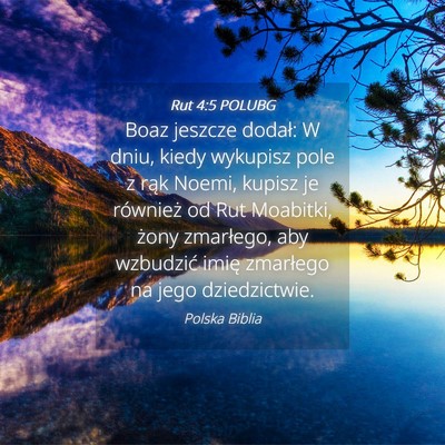 Picture 04 - Rut 4:5 POLUBG - Boaz jeszcze dodał: W dniu, kiedy wykupisz pole - Bible Verse Picture