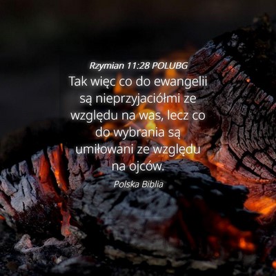 Picture 04 - Rzymian 11:28 POLUBG - Tak więc co do ewangelii są nieprzyjaciółmi - Bible Verse Picture
