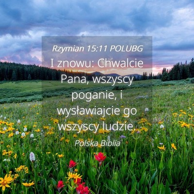 Picture 04 - Rzymian 15:11 POLUBG - I znowu: Chwalcie Pana, wszyscy poganie, i - Bible Verse Picture