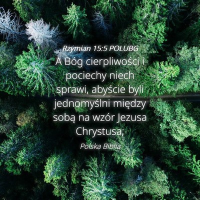 Picture 04 - Rzymian 15:5 POLUBG - A Bóg cierpliwości i pociechy niech sprawi, - Bible Verse Picture