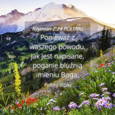 Picture 04 - Rzymian 2:24 POLUBG - Ponieważ z waszego powodu, jak jest napisane, - Bible Verse Picture