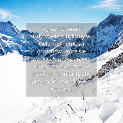 Picture 04 - Rzymian 7:5 POLUBG - Gdy bowiem byliśmy w ciele, namiętności - Bible Verse Picture