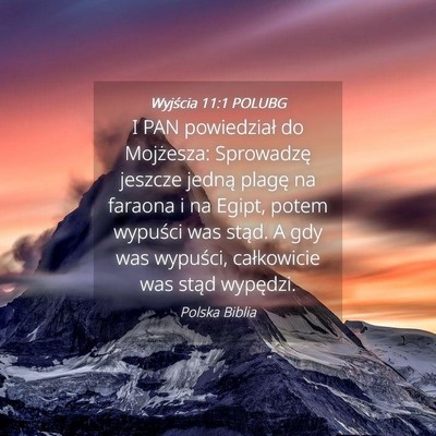 Picture 04 - Wyjścia 11:1 POLUBG - I PAN powiedział do Mojżesza: Sprowadzę - Bible Verse Picture