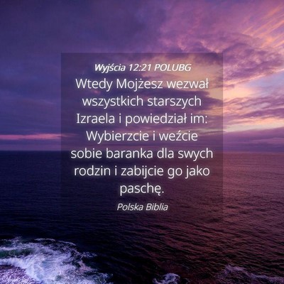 Picture 04 - Wyjścia 12:21 POLUBG - Wtedy Mojżesz wezwał wszystkich starszych - Bible Verse Picture