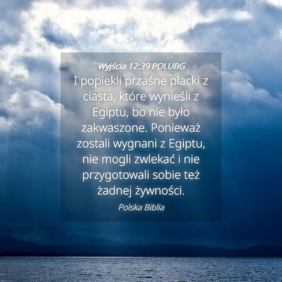 Picture 04 - Wyjścia 12:39 POLUBG - I popiekli przaśne placki z ciasta, które - Bible Verse Picture