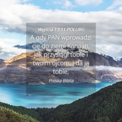 Picture 04 - Wyjścia 13:11 POLUBG - A gdy PAN wprowadzi cię do ziemi Kanaan, jak - Bible Verse Picture
