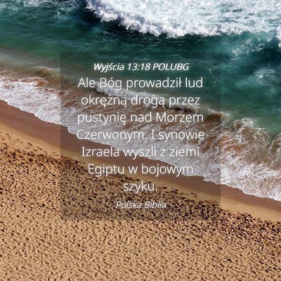Picture 04 - Wyjścia 13:18 POLUBG - Ale Bóg prowadził lud okrężną drogą przez - Bible Verse Picture