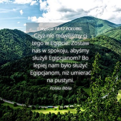 Picture 04 - Wyjścia 14:12 POLUBG - Czyż nie mówiliśmy ci tego w Egipcie: Zostaw - Bible Verse Picture