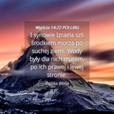 Picture 04 - Wyjścia 14:22 POLUBG - I synowie Izraela szli środkiem morza po suchej - Bible Verse Picture