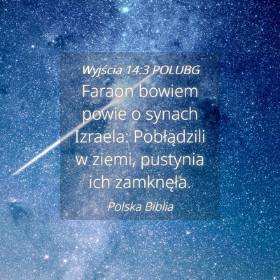 Picture 04 - Wyjścia 14:3 POLUBG - Faraon bowiem powie o synach Izraela: - Bible Verse Picture