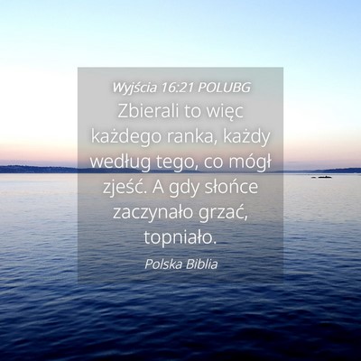 Picture 04 - Wyjścia 16:21 POLUBG - Zbierali to więc każdego ranka, każdy według - Bible Verse Picture