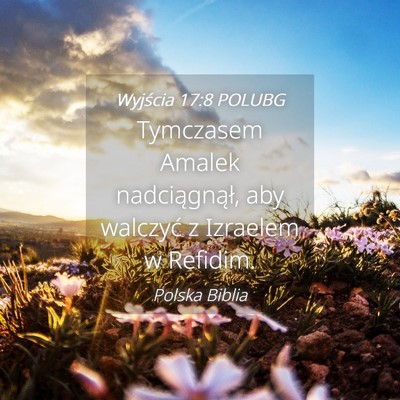 Picture 04 - Wyjścia 17:8 POLUBG - Tymczasem Amalek nadciągnął, aby walczyć z - Bible Verse Picture