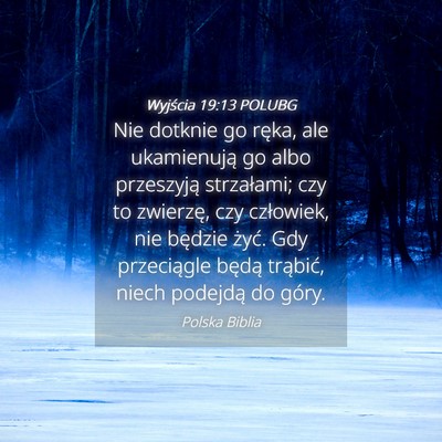 Picture 04 - Wyjścia 19:13 POLUBG - Nie dotknie go ręka, ale ukamienują go albo - Bible Verse Picture