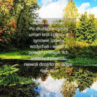 Picture 04 - Wyjścia 2:23 POLUBG - Po dłuższym czasie umarł król Egiptu, a - Bible Verse Picture